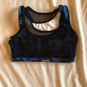 Grrrl mesh blue camo sports bra